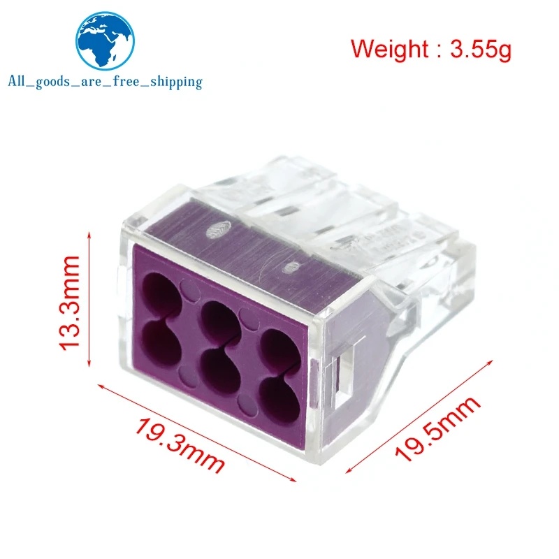 Универсальный Компактный соединитель для проводов Клеммная колодка с рычагом 10