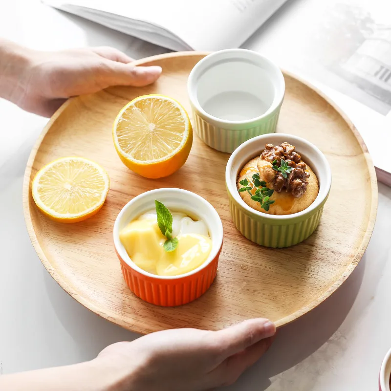 Японское керамическое суфле чаша для выпечки пудинга конфетных цветов печь