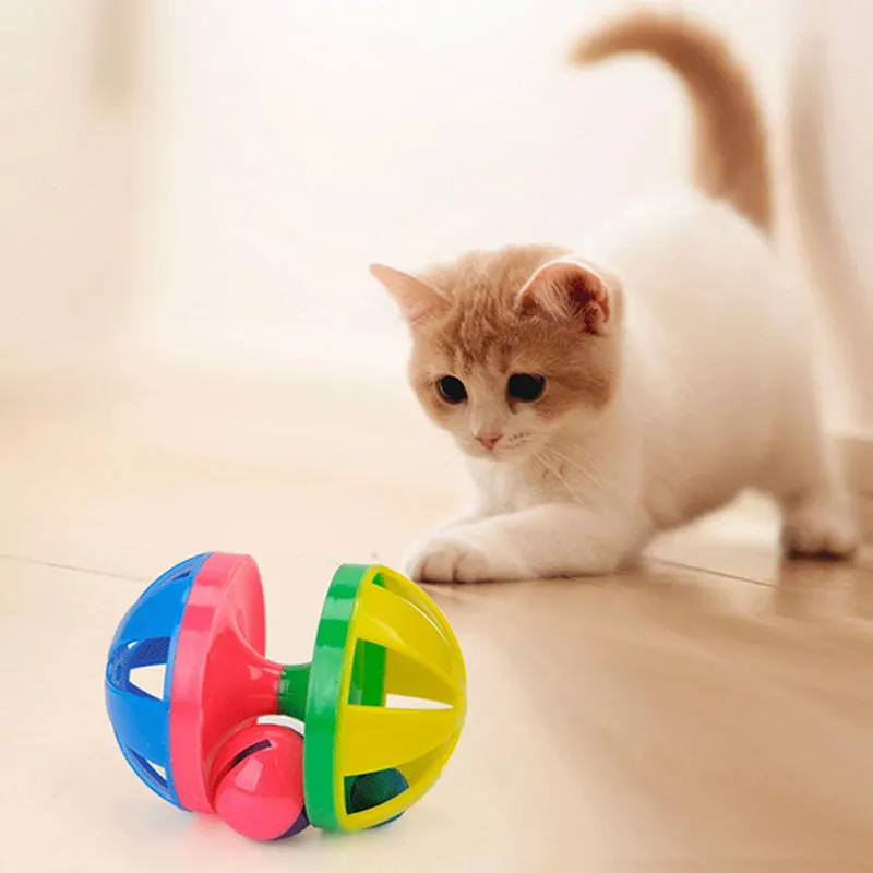 

1 шт. кошка игрушки игры со звоночком Интерактивная царапин обучение игрушка котенок для гимнастического зала звук в мяч животное игрушка д...