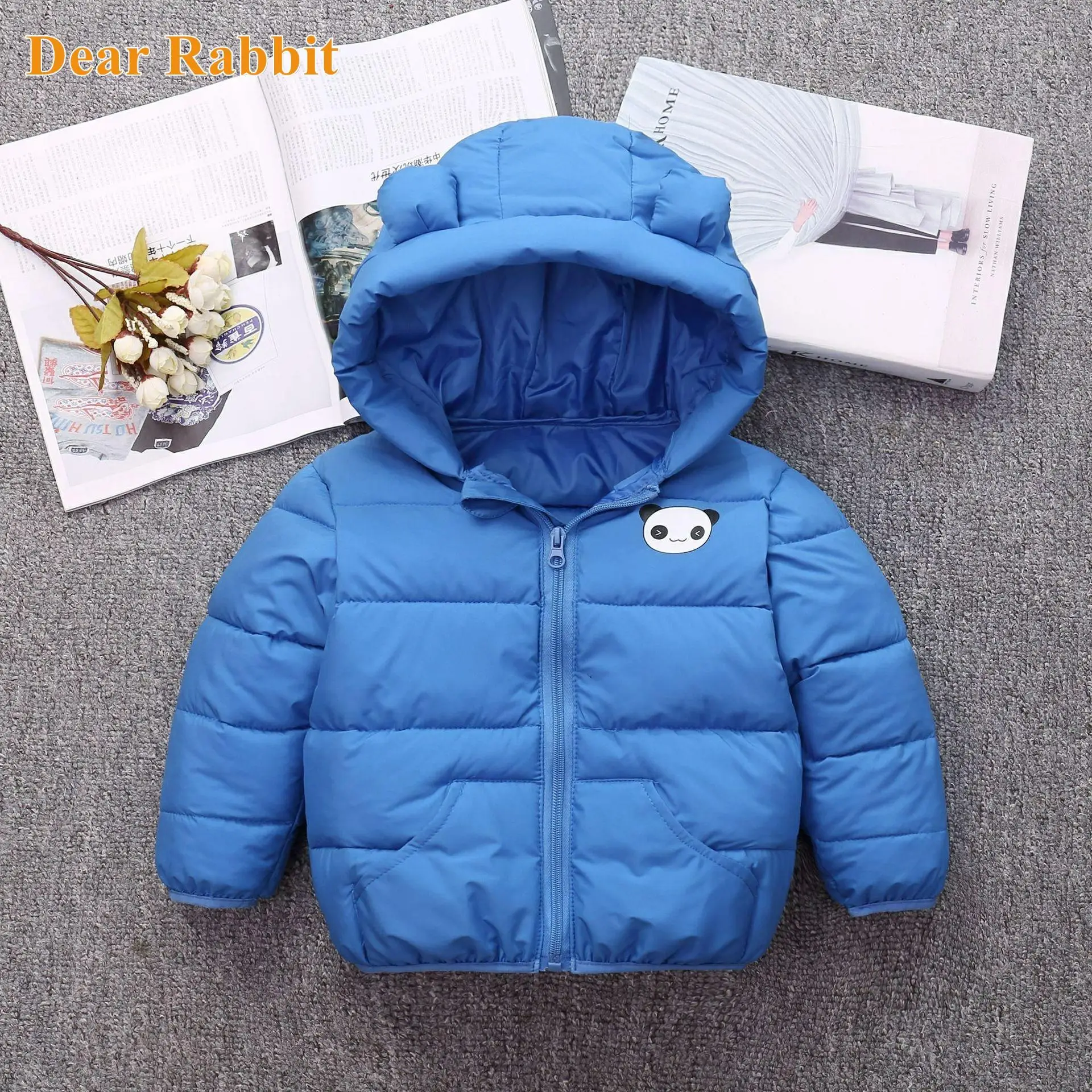 

Cute Children Down Padded Jacket Baby Boy clothing Girl autumn Winter Thicken Parkas Kids Bear Clothes Hoodie Warm coat Outwear