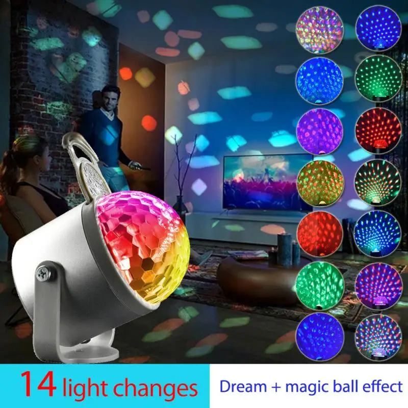 

Colorful Rotating Fantasy Ball Light Family Ktv Car DJ Flash Atmosphere Light Star Sound Control Light