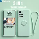 Чехол для Xiaomi Redmi Note 11 Pro Mi 11T Pro, жидкий силиконовый чехол с кольцом-держателем, чехлы с ремешком для Redmi Note11 Pro Plus, мягкий чехол-подставка