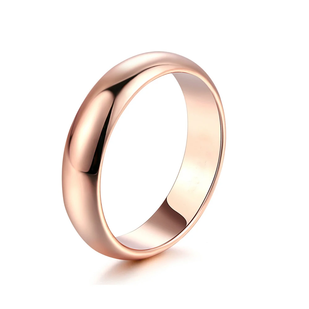 Classic Unisex Ring for Women Men Lovers Couple Bands Silver Rose Gold Color Bridal Wedding Engagement Jewelry Anniversary Gifts