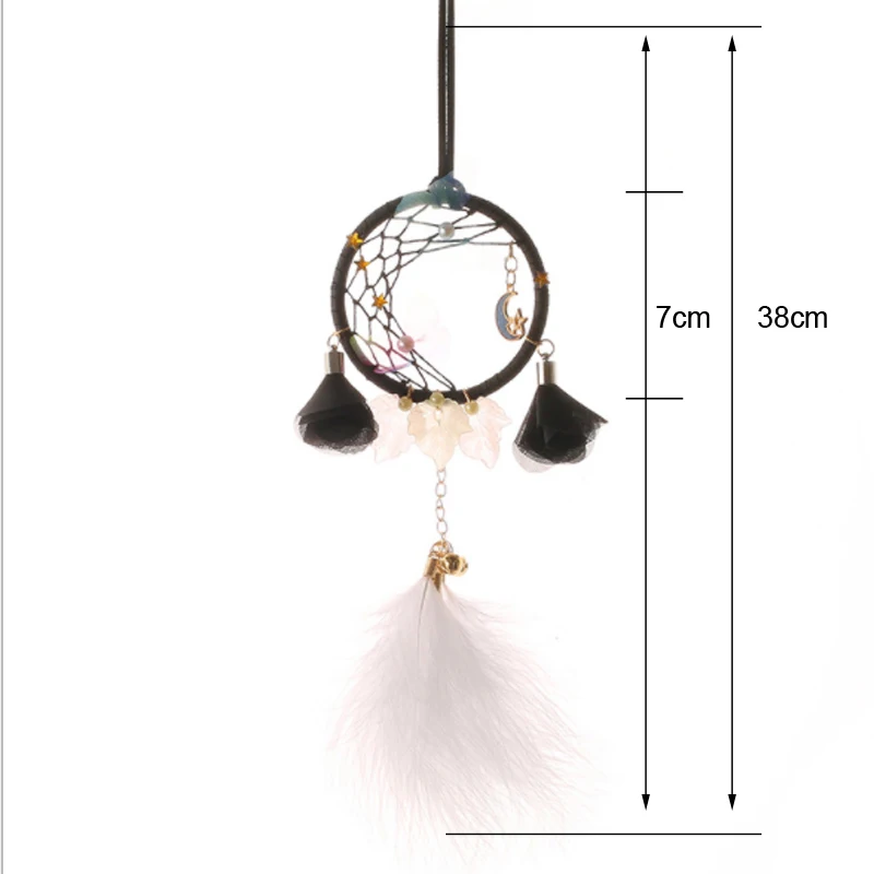 Scandinavian Style Moon Dreamcatcher With Star &amp Butterfly Leaves White Feather Windows Pendant Decoration Accessories | Дом и сад