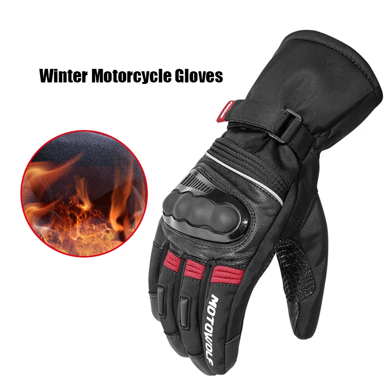 

Waterproof Windproof Warm Invierno Winter Motorcycle Gloves Reflective Antislip Touch Operate Long Riding Gloves Gant Moto Luvas