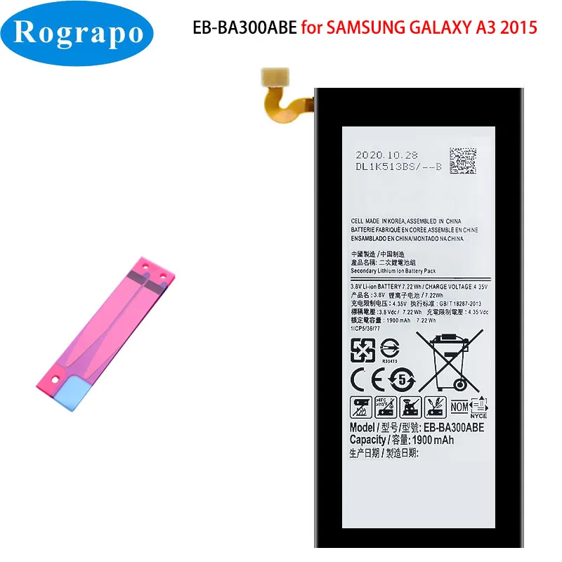 

Оригинальная новая 1900 мАч EB-BA300ABE сменная батарея для Samsung Galaxy A3 2015 A300 A300F A300FU A3000 A3009 мобильный телефон