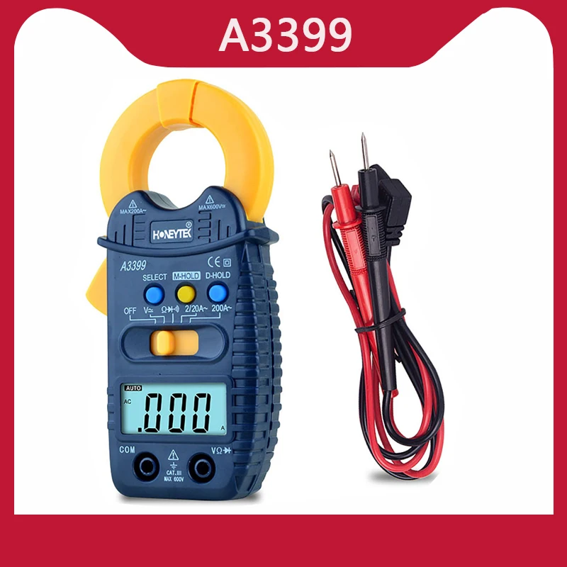 Мультиметр A3399 цифровой с автоматическим выбором диапазона 200 600 в 2 А|Мультиметры|
