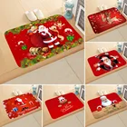 Красный Рождественский коврик с Санта Клаусом, Рождественский нескользящий коврик для кухни, ванной комнаты, декор 2021, Рождественский Декор для дома
