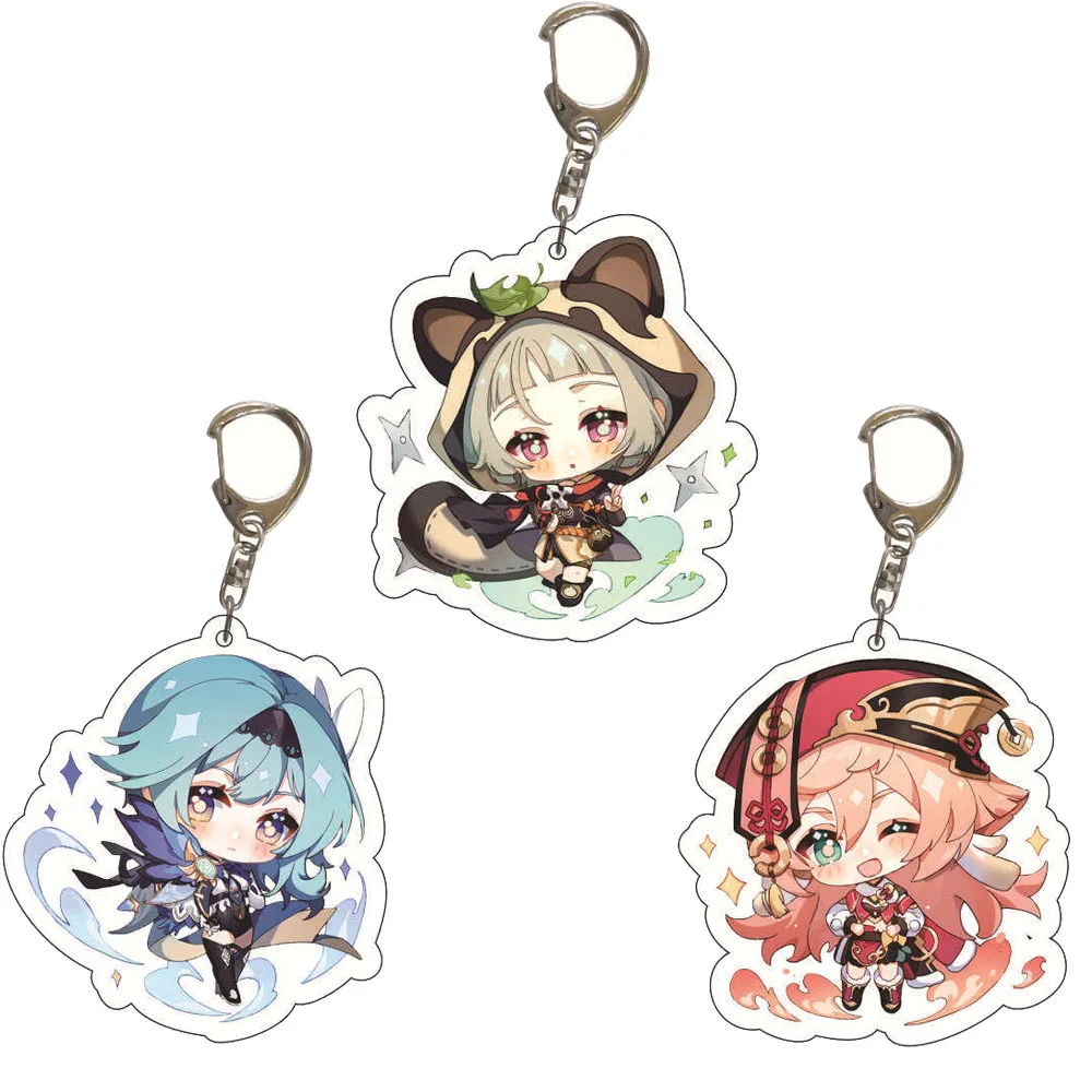

Hot Game Keychain Genshin Impact Traveller Cosplay Men Car Keychains for Women Accessories Bag Pendant Keyring Friend Gifts