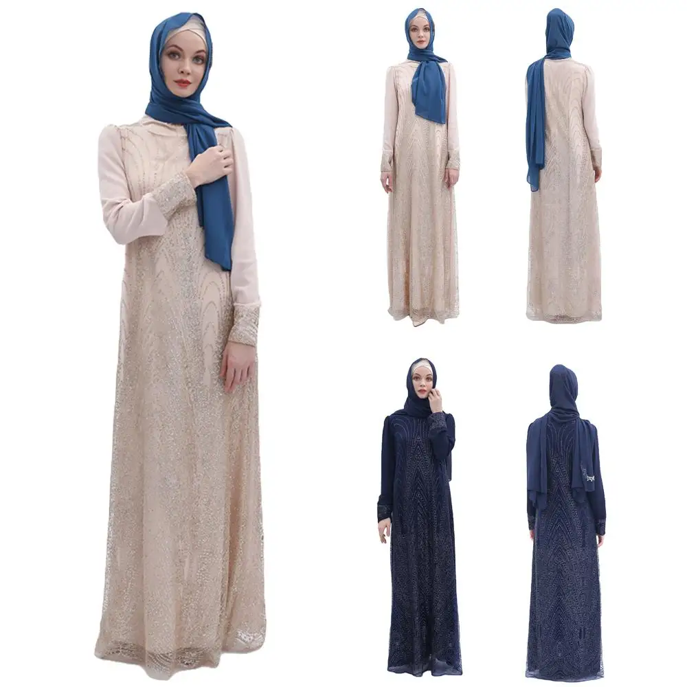 Женское платье макси с длинным рукавом в мусульманском стиле|Мусульманская