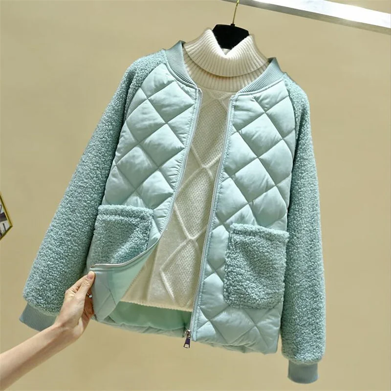 Женские пальто из овечьей шерсти женская верхняя одежда короткая хлопковая