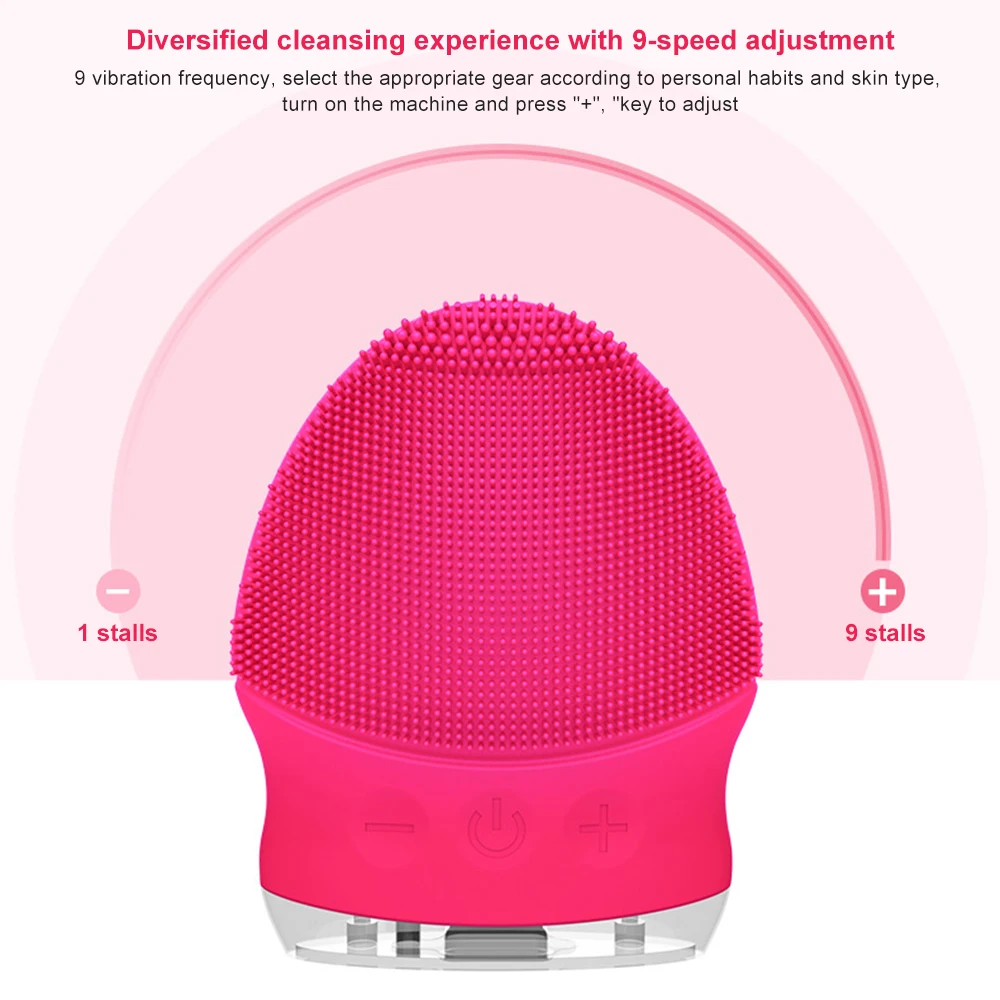 Звуковая вибрация щетка для очищения лица массажер электрическая силиконовая