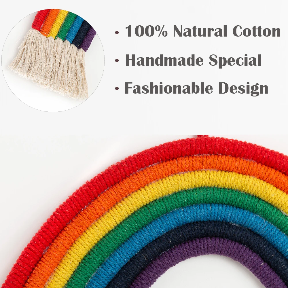 Скандинавские Висячие тканевые радужные настенные орнаменты ручной работы из