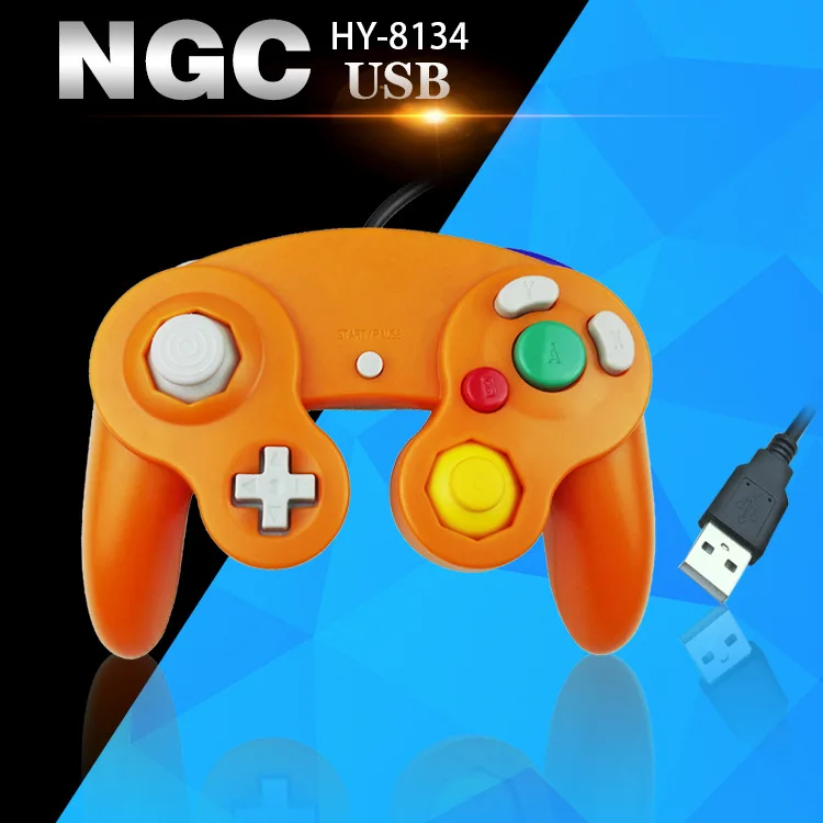 Новый для Gamecube контроллер USB проводной ручной джойстик NAND NGC GC MAC компьютера ПК