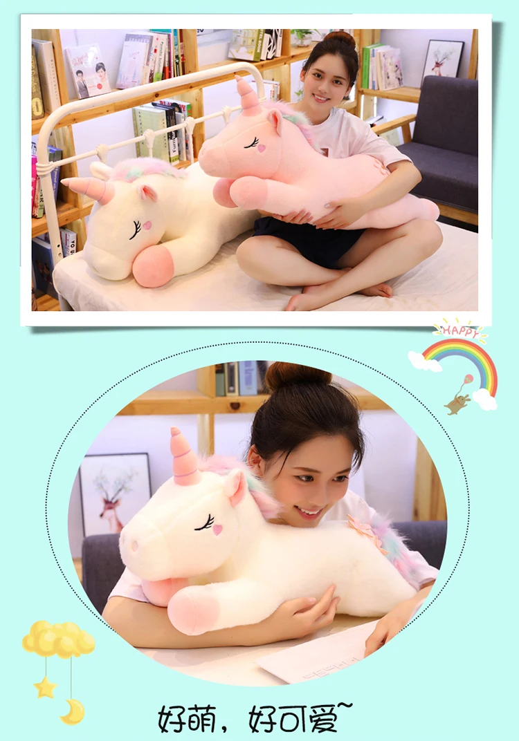 100 см, большой размер, Kawaii, единорог, плюшевые игрушки, 3 вида стилей, чучело, единорог, лошадка с куклой, подушка, мягкие детские подарки, домашний декор