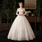 Свадебное платье невесты 2020 новый стиль роскошное кружевное свадебное платье с длинным рукавом es свадебные бальные платья на шнуровке платья больших размеров