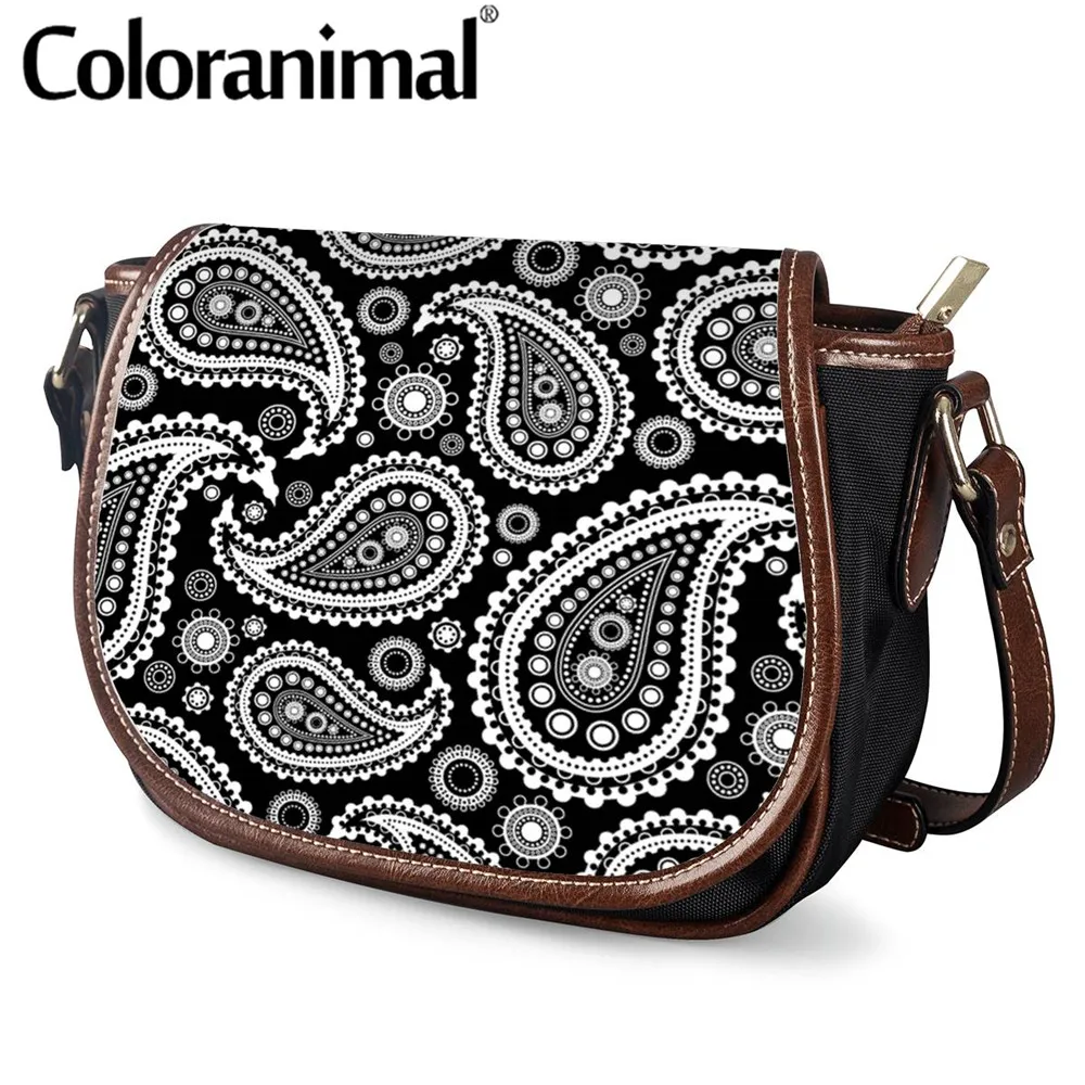 Цветная модная мини сумка Седло для женщин сумки на плечо в стиле бохо с узором