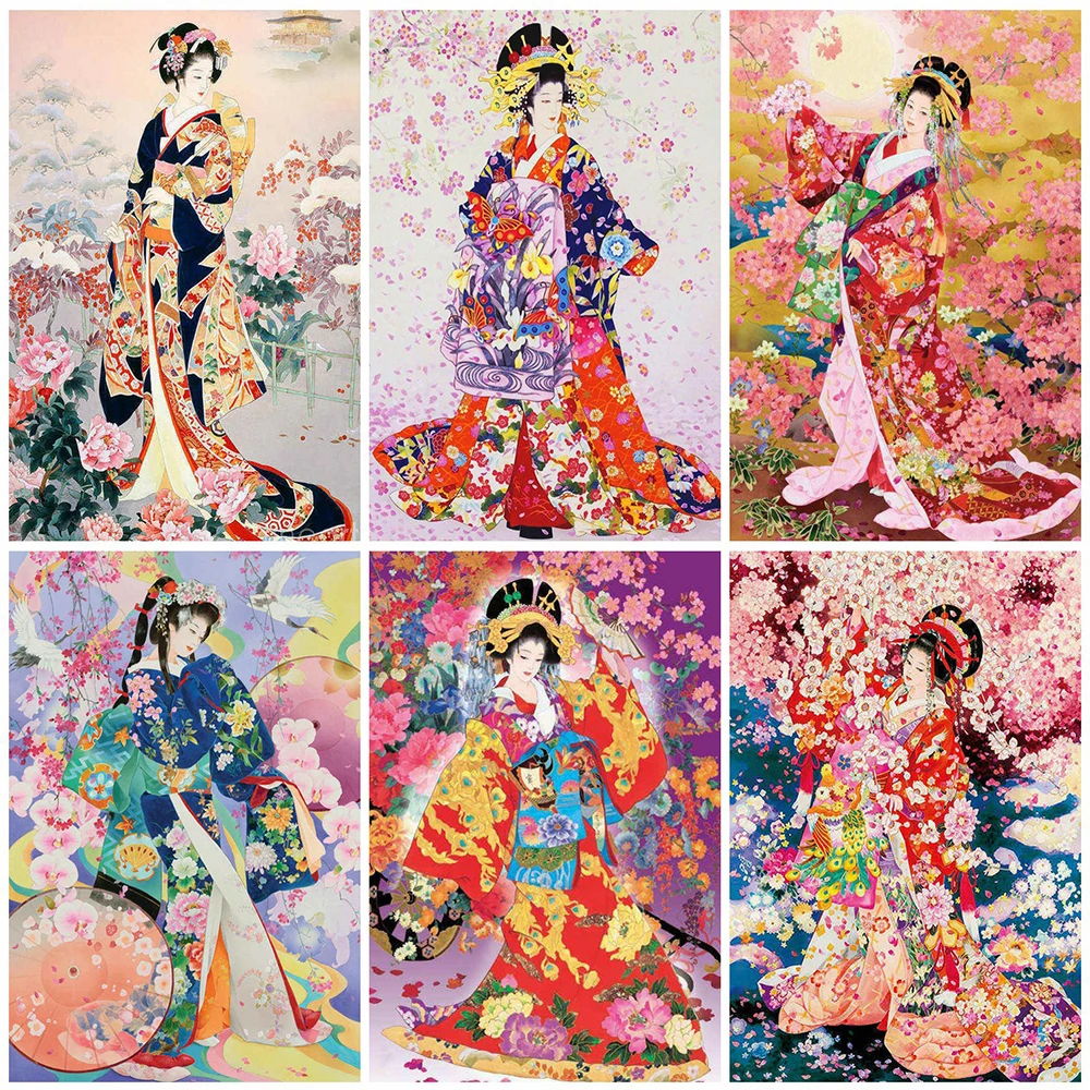 

MomoArt Алмазная вышивка Япония женщина вышивка крестом наборы 5D DIY Алмазная мозаика портрет картина стразы декор для дома