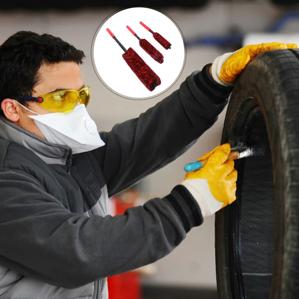 

3pcs Vehicle Wheel Brushes Rim Tire Brushes Multipurpose Use (Assorted Color)
