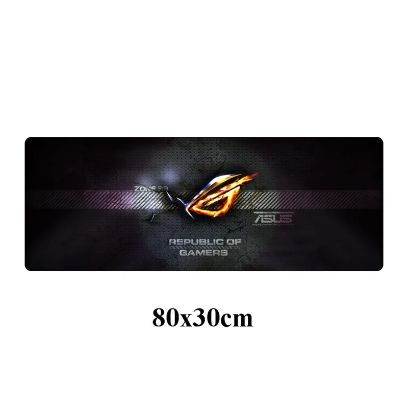 Черный 80x30 см большой скоростной геймер игровой ASUS резиновый коврик для мыши Прочный Республика геймеров Блокировка края Нескользящая Офисная Клавиатура Pad - Цвет: Черный