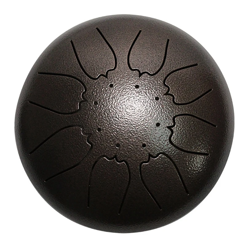 

6 Inches Steel Drum 8 Notes Tongue Drum Percussion Instrument Hand-Pan Drum with Drum Mallets Note Stickers Finger Picks