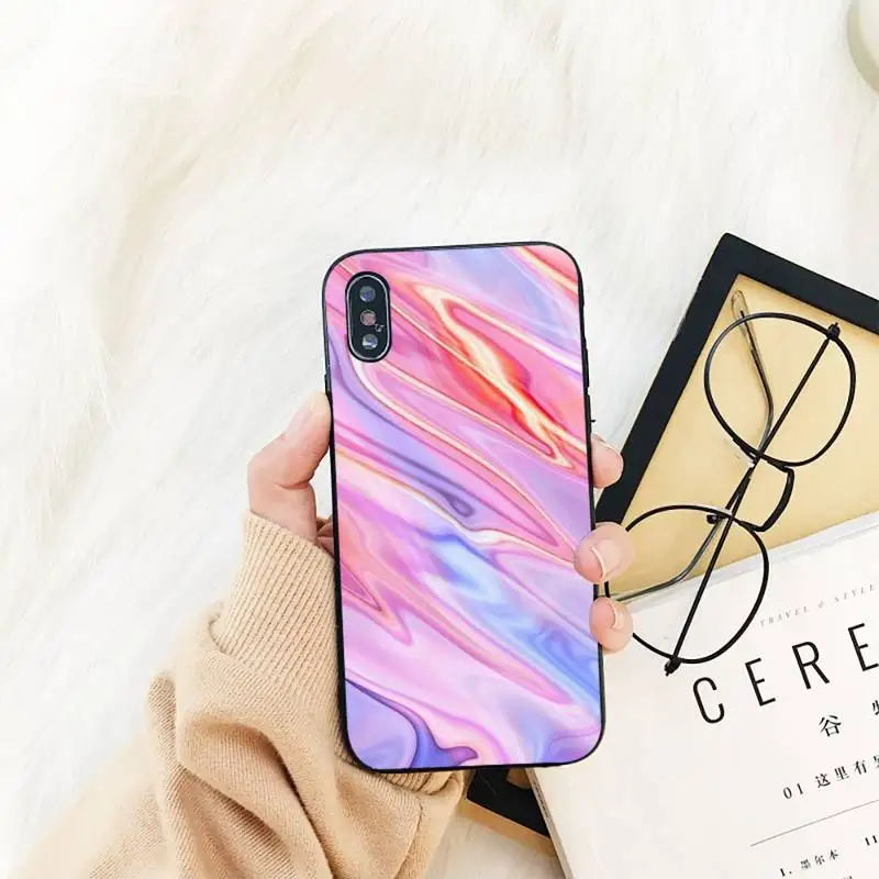 

YNDFCNB color Pink and Aqua Marble Phone Case For iPhone 11 8 7 6 6S Plus X XS MAX 5 5S se 2020 11 12pro max iphone xr case