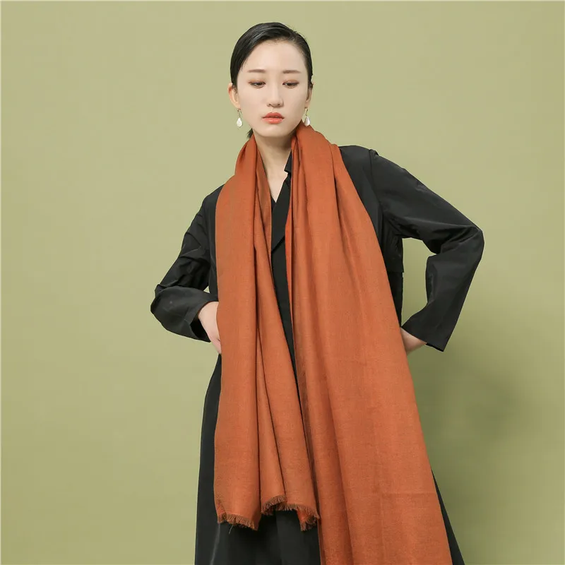 Шарф Naizaiga зимний 100% кашемировый женский 100*200 см шаль двусторонняя атласная