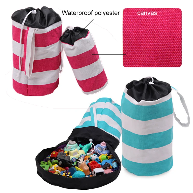 Сумка для хранения детских игрушек Холщовая на шнурке карманная портативная
