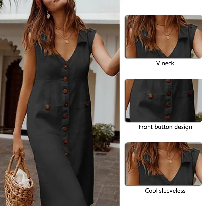 

2021 Summer Women's Dresses Elegant Dot Print Boho Dress Feminine Turn-down V-neck Dress Button Pocket Dress Vestidos