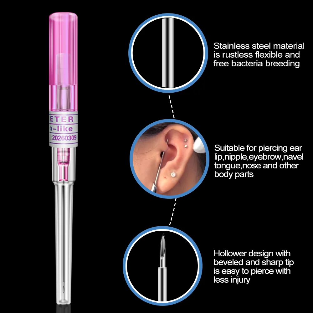 1/3/5 шт. иглы для пирсинга внутривенные катетерные канюли стерильные 14 г 16 18 20 22