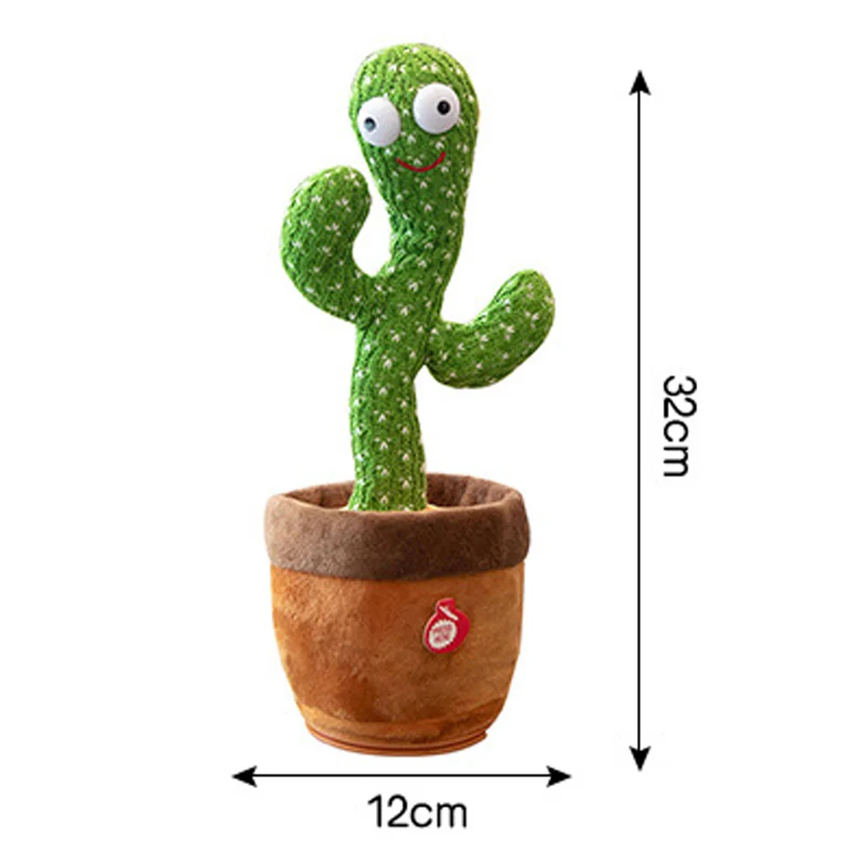 

2021 New Dancing Cactus Plush Toy Can Dancing And Singing And Recording To Learn Talking For Kids Or Adults Funny Magical Gift