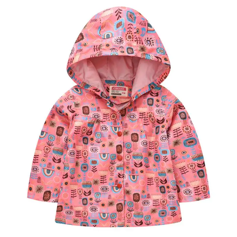 New Fashion Cute Kids Girls Cartoons Wind Rain Jacket Hooded Long Sleeve Windbreak Girl Waterproof Jacket Outwear Raincoat 2-6Y wool pea coat