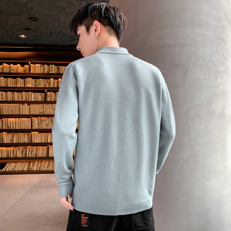 

2021 Solid Knitted Jumper Sweaters Streetwear Harajuku Autumn Oversize Pullovers Fashion Casual Men Clothing