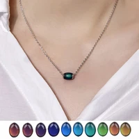 mood necklace color change emotion feeling temperature control lucky beads pendant chain jewelry for women gift