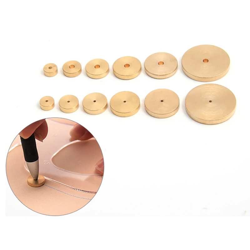 

Leather Craft Tools 6 Pieces Leather Brass Space Set DIY Round Line Marking Hand Craft Tools