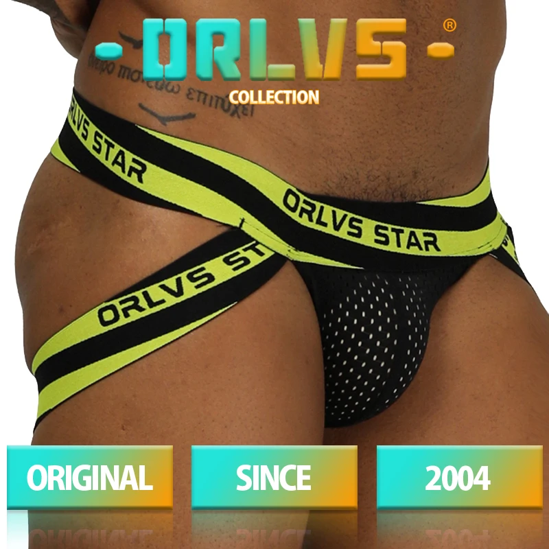 Мужские стринги с двойным D образным вырезом ORLVS черные трусы танга джоки бандаж