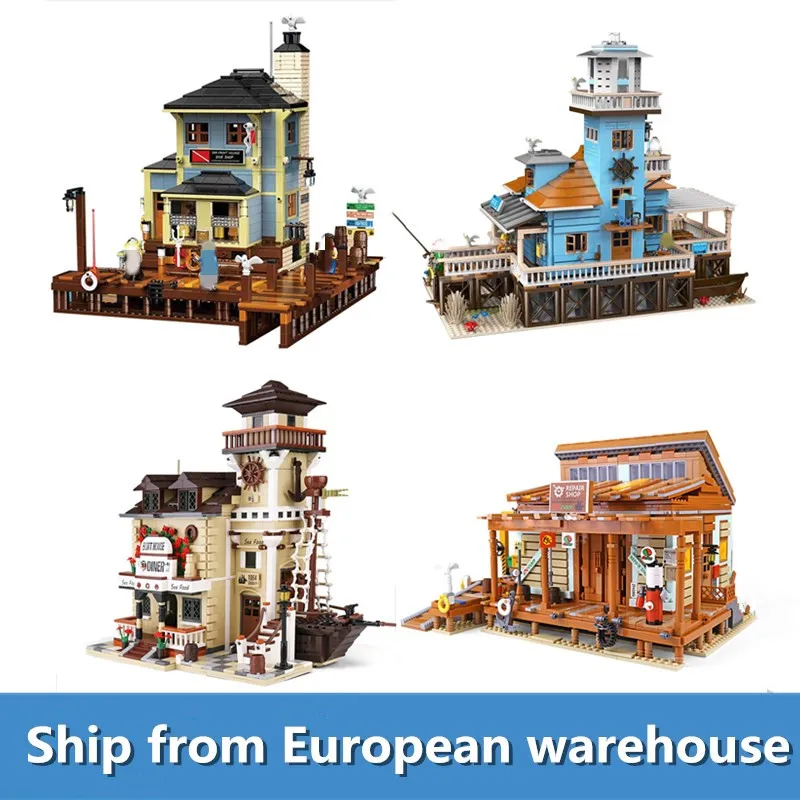 Детские развивающие игрушки MOC креативный магазин для дайвинга рыбалка маяк и