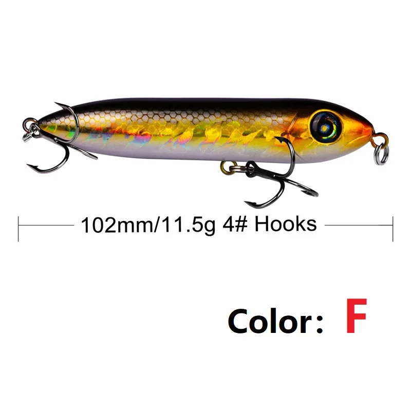 F Горячая Карандаш приманки 10 см 11 г Топ воды рыболовные приманки Поппер блесна воблер окунь наживка isca искусственный Жесткий pesca Троллинг Heddon - Цвет: F