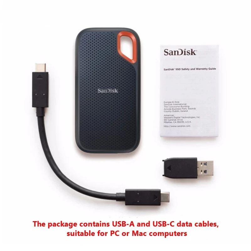 Внешний твердотельный Диск Sandisk E61 внешний жесткий диск 4 ТБ флэш-накопитель 1 500 Гб