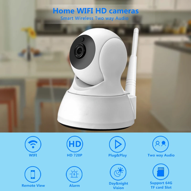 Ip-камера HD 720 P, беспроводная домашняя камера безопасности, WiFi, двухсторонняя аудио-камера, детский монитор, умное ночное видение, CCTV, камера для помещений, монитор
