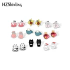 2020 новые кошачьи чашки кофейные серьги-гвоздики Мультяшные милые коты акриловые серьги из смолы эпоксидные украшения подарки для девушек