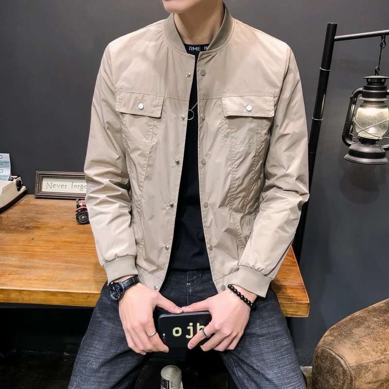 

Jacket Men's Spring New Fashion Baseball Wear Korean Slim Thin Casual Hot windbreaker Free shipping hip hop green