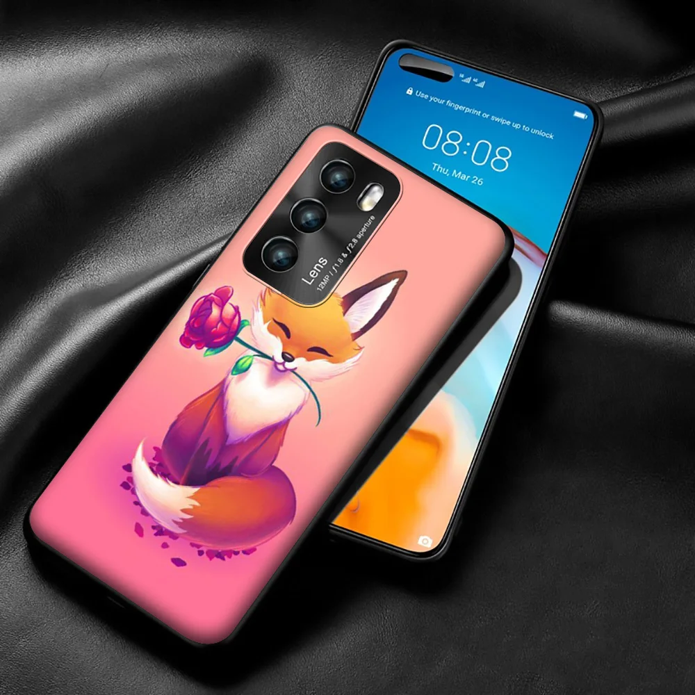 GX110 милый силиконовый чехол с изображением лисы для Huawei P9 P10 P20 P30 P40 Y6 2018 Y7 Y9 Lite Pro Max