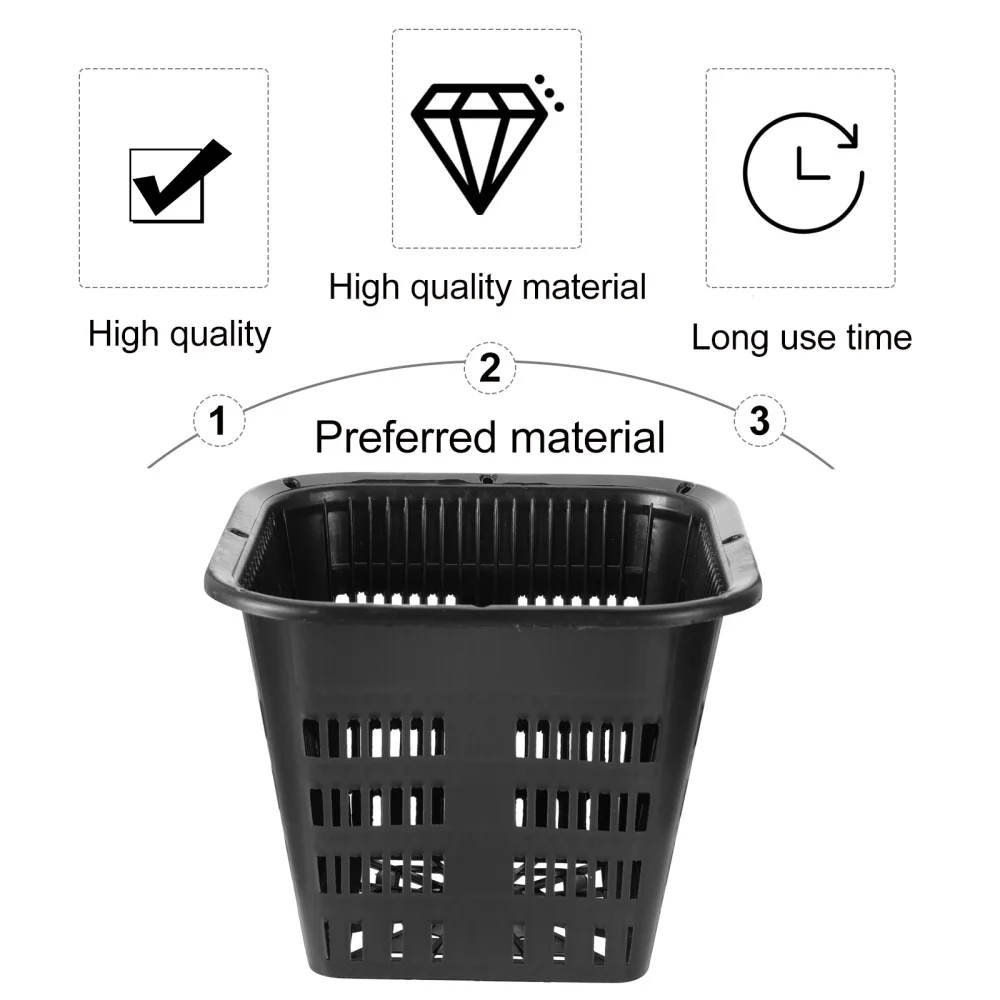 

10pcs Thickened Planting Root Control Baskets Garden Mesh Nets (Black)