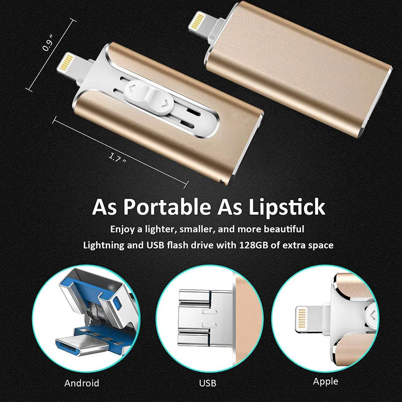 4 in 1 Usb Flash Drive For iPhone 12/11/6/6s/6Plus/7/7Plus/8/X Usb/Otg/Lightning/typeC PenDrive iOS External Storage Devices | Компьютеры