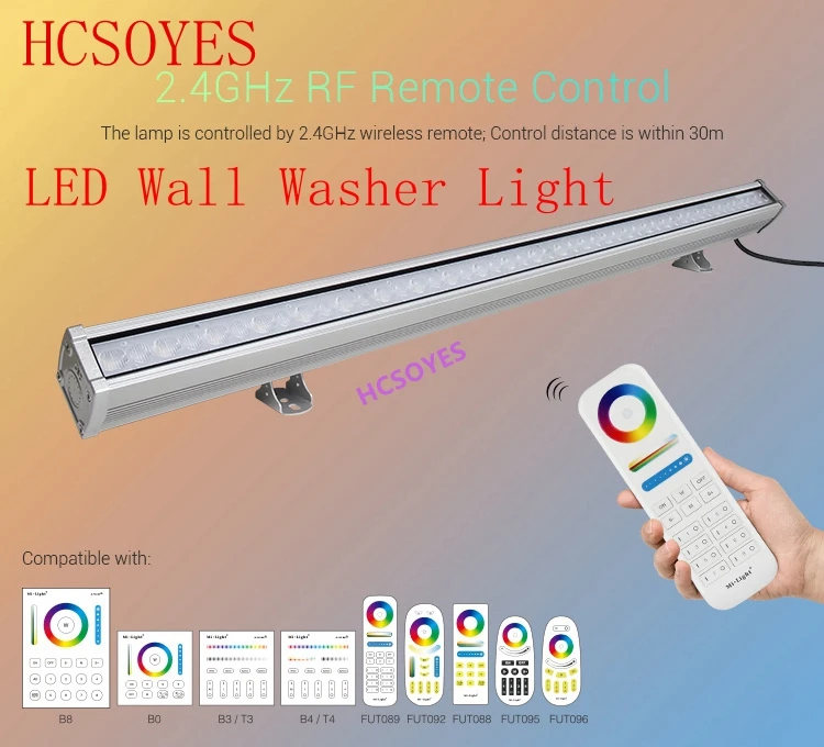 MiBOXER RL2-48 48 Вт RGB+ CCT светодиодный настенный светильник IP66 водонепроницаемый AC110V 220V беспроводной 2,4G пульт дистанционного управления и смартфон приложение WiFi