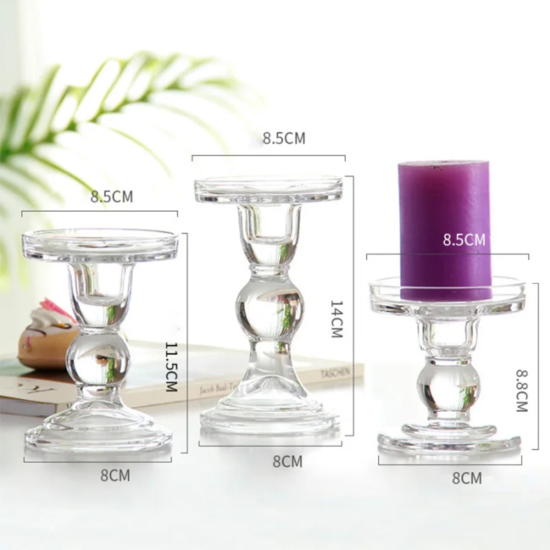 Высококачественные прозрачные стеклянные подсвечники идеальные декоративные