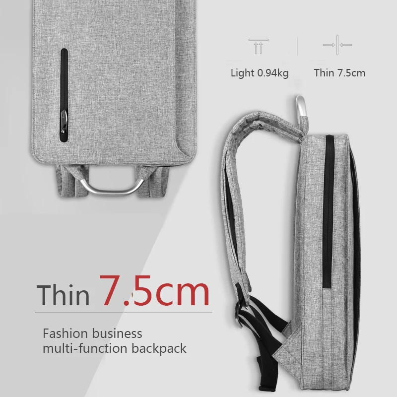 cai men backpack bag laptop school book office simply fashion bag for male waterproof zipper metallic handle backpacking free global shipping