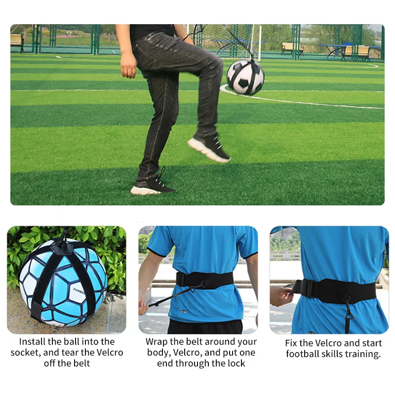 

Soccer Training Sports Assistance Adjustable Football Trainer Soccer Ball Practice Belt Training Equipment Kick Training Tool