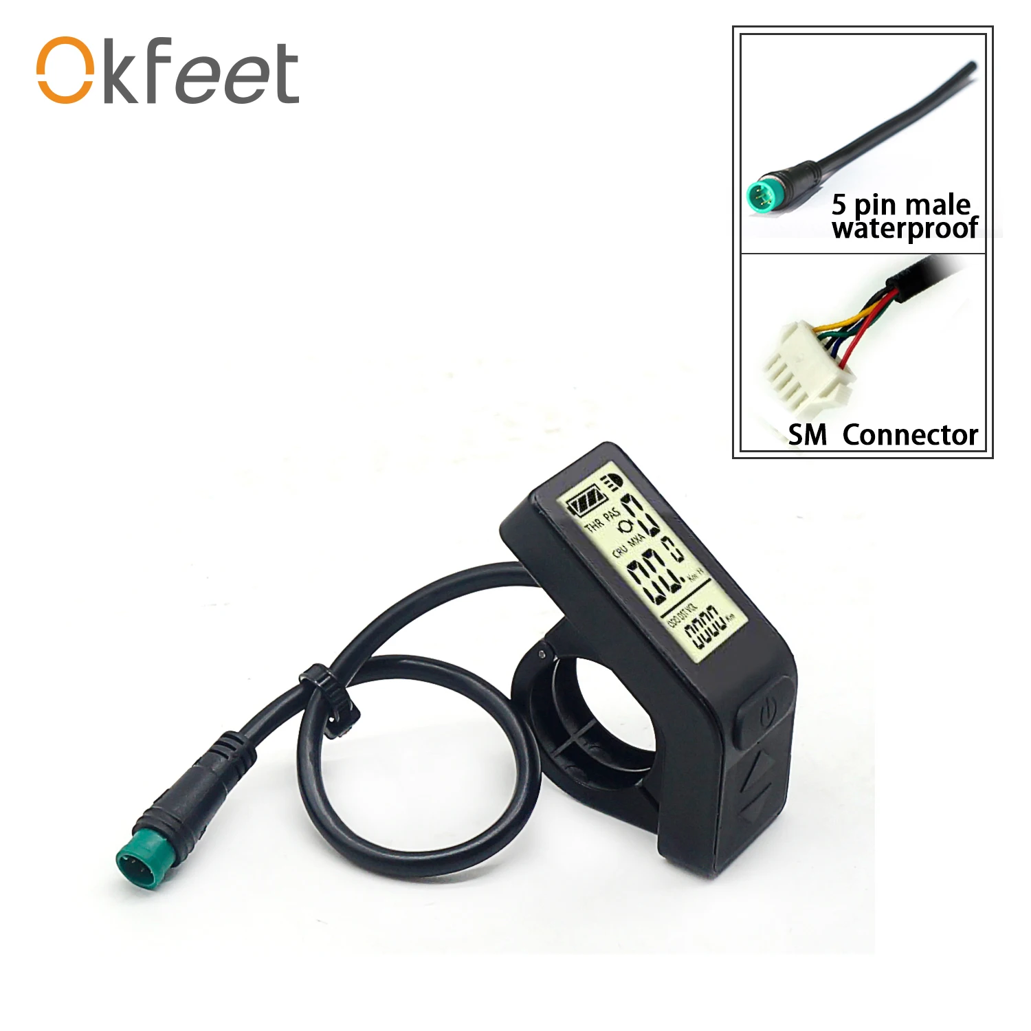 ЖК-дисплей Okfeet KT 4 для электровелосипеда, панель для электровелосипеда, ЖК-дисплей 36 В, 48 В, дисплей для электровелосипеда, маленький ЖК-дисплей с умным управлением